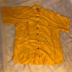 Vintage Clio short sleeve silk top. Size Large.